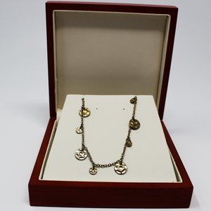 J Crew Hammered Disc Gold Necklace